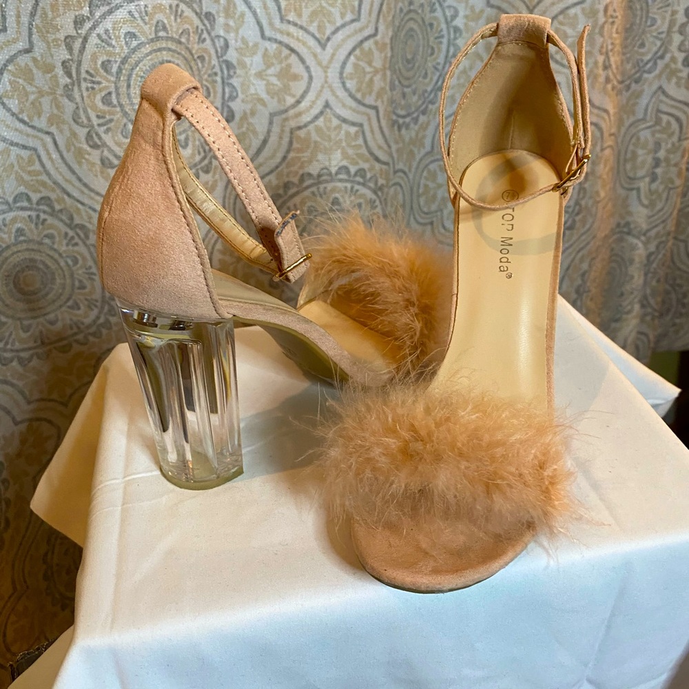 Chunky Fur Sandal Heel